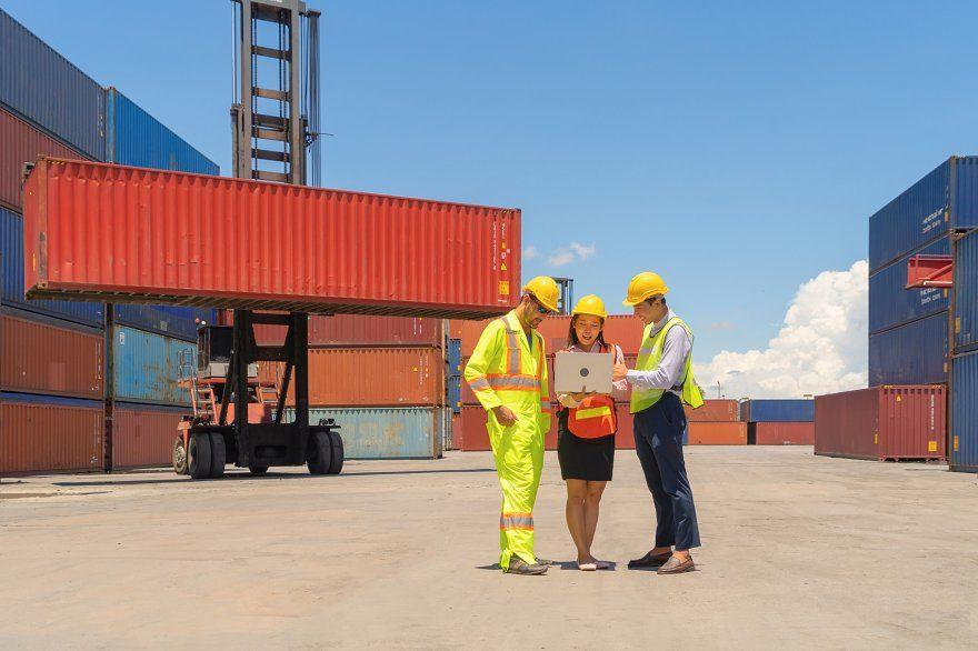 Trucks at a loading dock